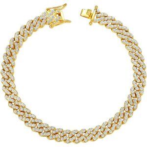 Cuban Link Anklets for Women Plus Size Large Ankle Bracelets Gold Silver